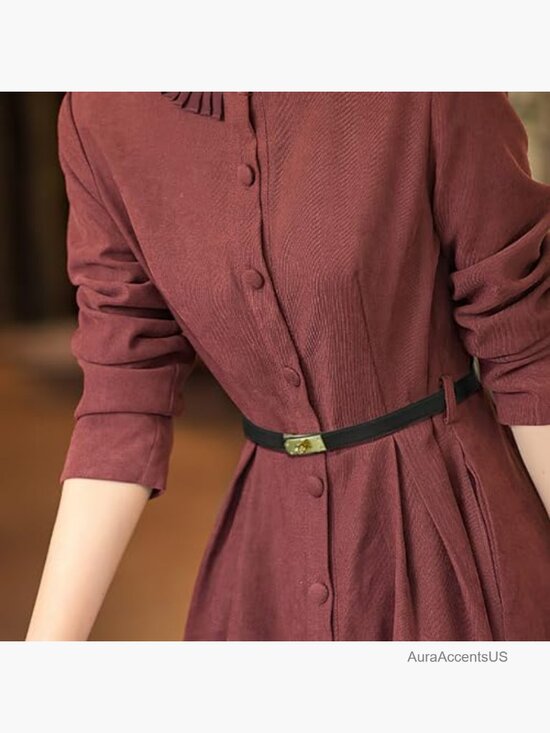 Adjustable Thin Leather Belt with Turn Lock Buckle main image 5